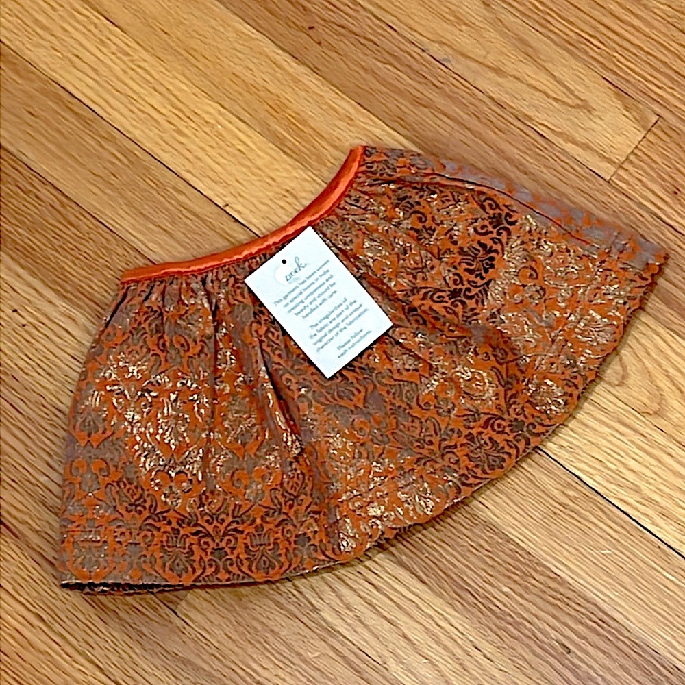 NWT Peek Orange and Gold Jacquard Skirt